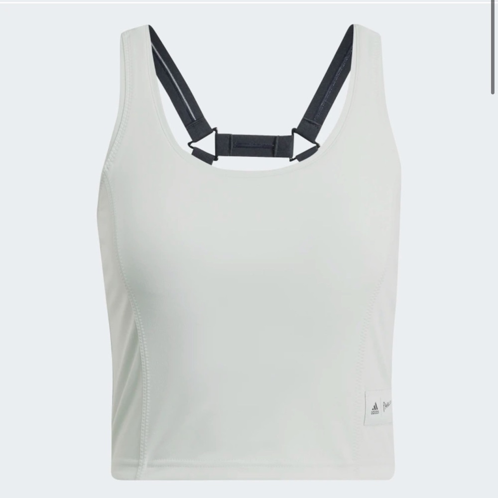 Adidas PARLEY RUN FOR THE OCEANS CROPPED TANK TOP Size L - Picture 2 of 15